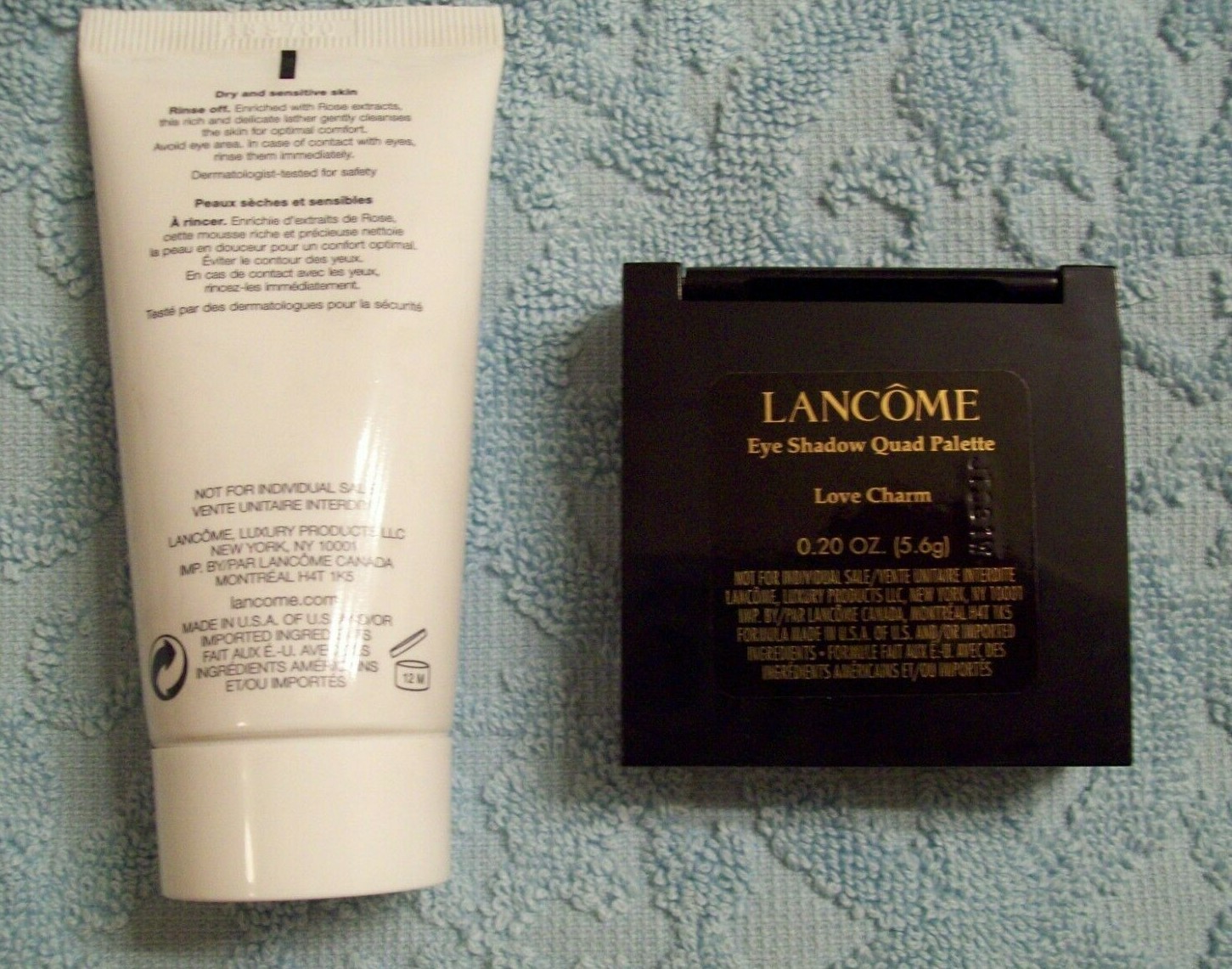 NEW LANCOME CREME MOUSSE CONFORT + EYE SHADOW QUAD PALETTE (LOVE CHARM)