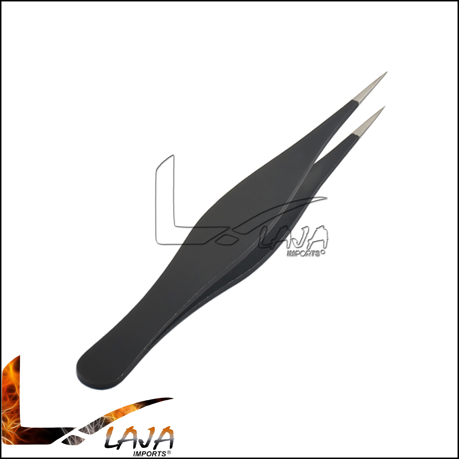 BLACK Tweezers for Ingrown Hair – Precision Sharp Needle Nose Pointed Tweezer