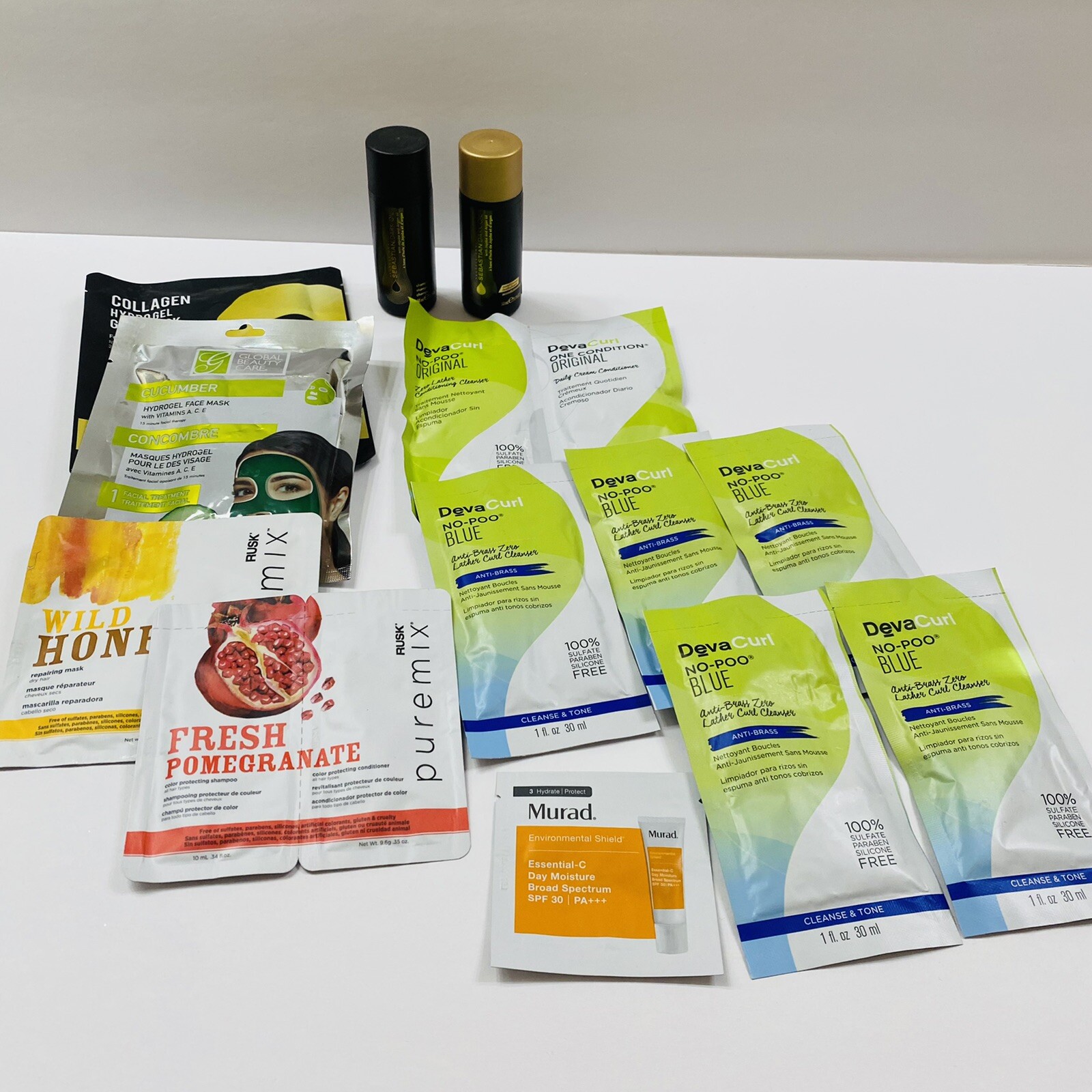 Skincare & Haircare Lot of Samples 14 – Deva Curl, Murad, Rusk, Global Beauty