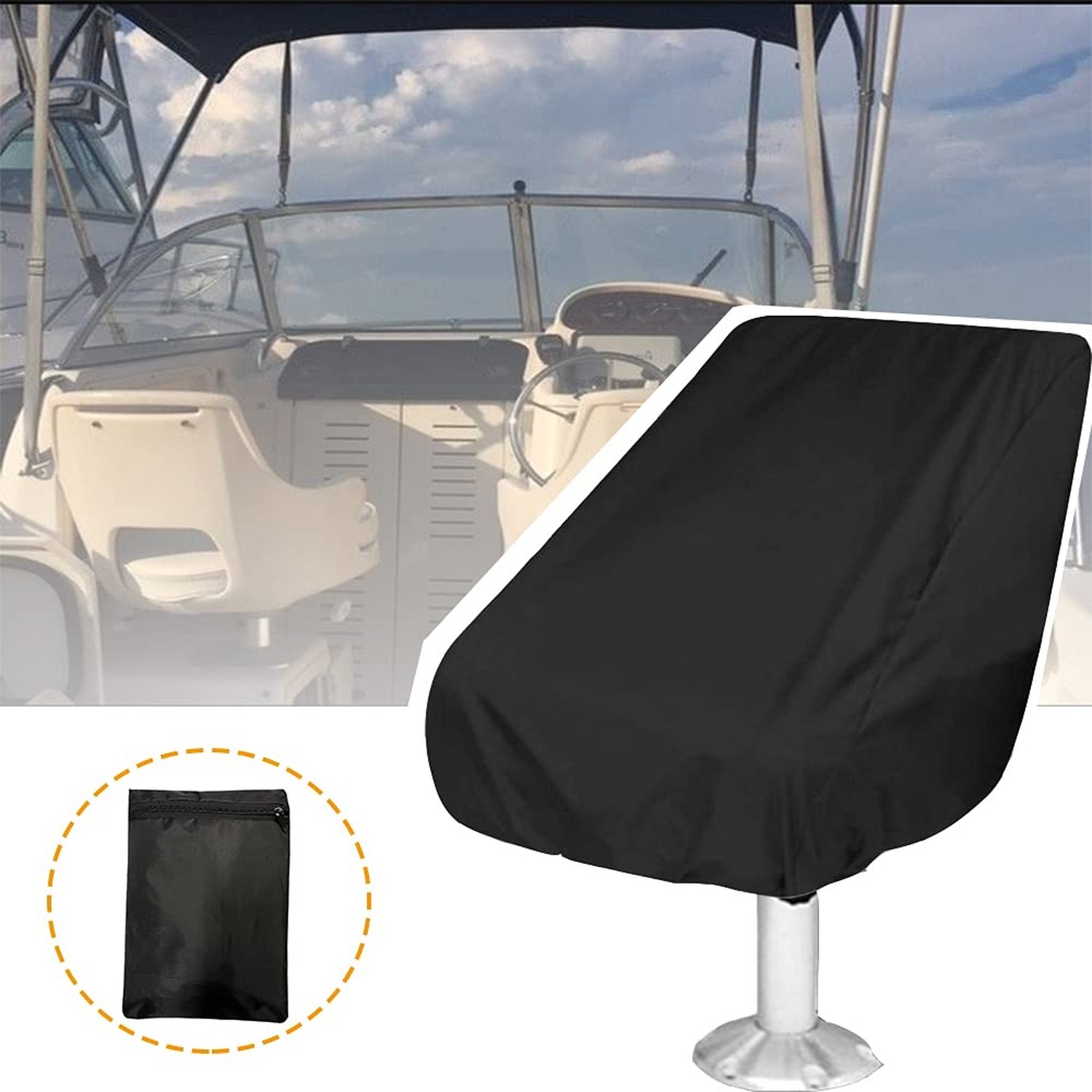 Boat Seat Cover Outdoor Waterproof Pontoon Boat Seats Cover Weather Resistant…