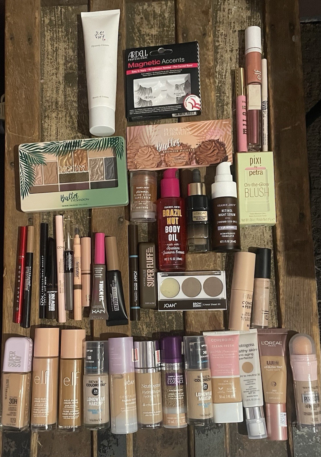 Huge makeup lot 60+ items Revlon Elf Neutrogena Nyx Milani Pixi L’Oréal Joah