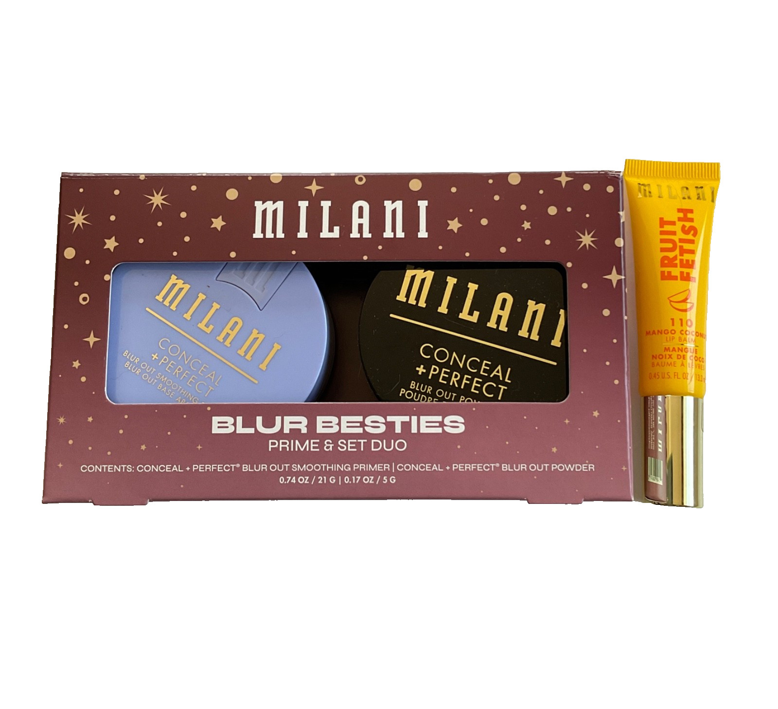 MILANI Blur Besties Conceal Primer + Fruit Fresh Lip Balm Makeup Set Bundle NEW