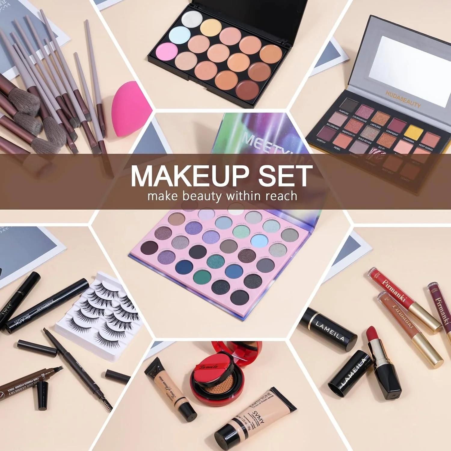 All‑In‑One Makeup Kit for Women – Full Professional Beauty Set, Eyes Lips Face,