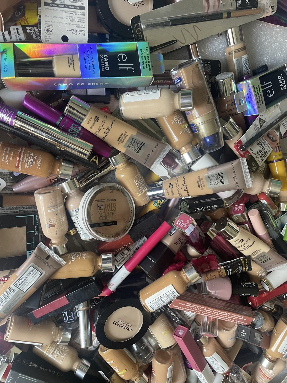 100 X Damaged Useable Mixed Name Brand Make Up Lot ! Read Des!