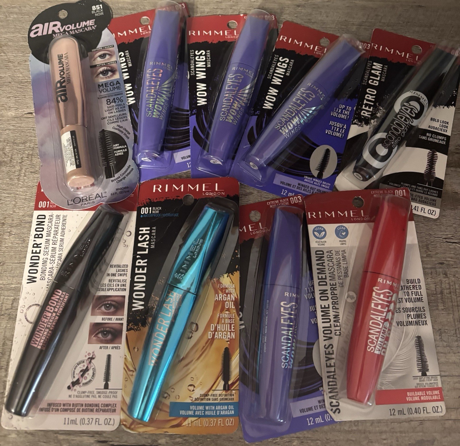 New Lot 9 New Rimmel London & L’Oreal Mascara Scandaleyes Wonder’Lash Air Volume