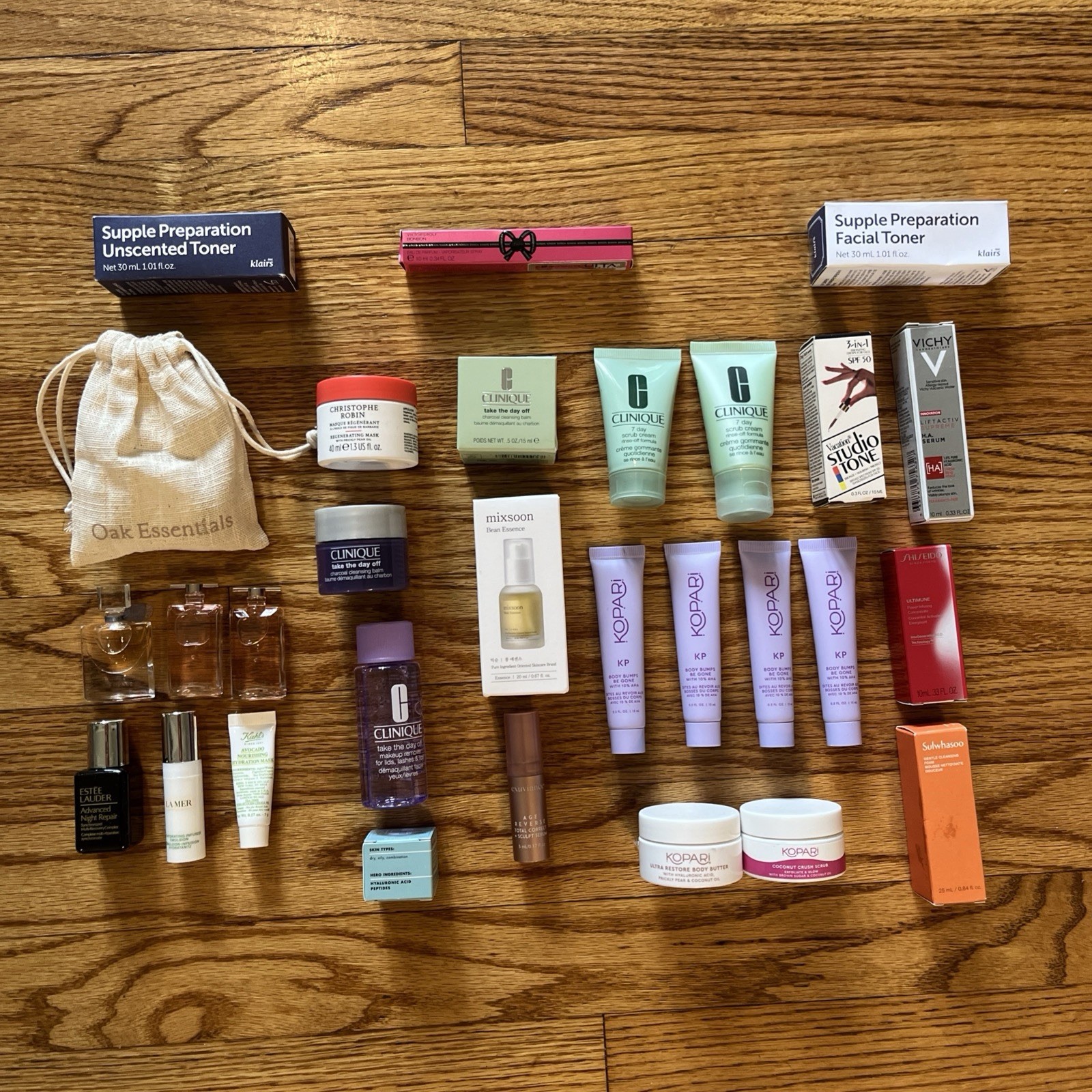 Beauty Perfume Skincare Lot Sample Travel Size Clinique, Kopari, Estee Lauder ￼
