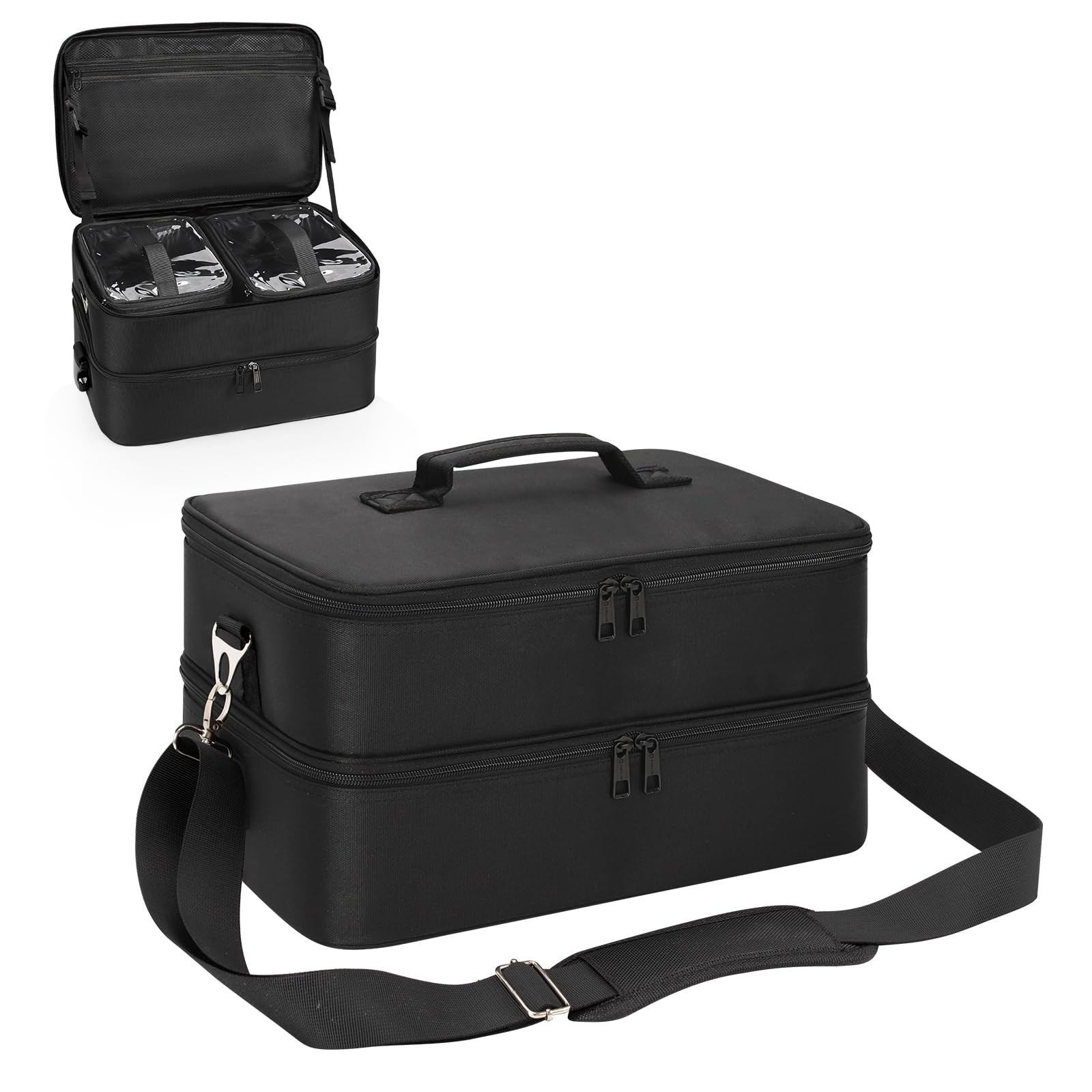 Extra Large Makeup Case, Professional Makeup Artist Traveling Bag, Double Lay…