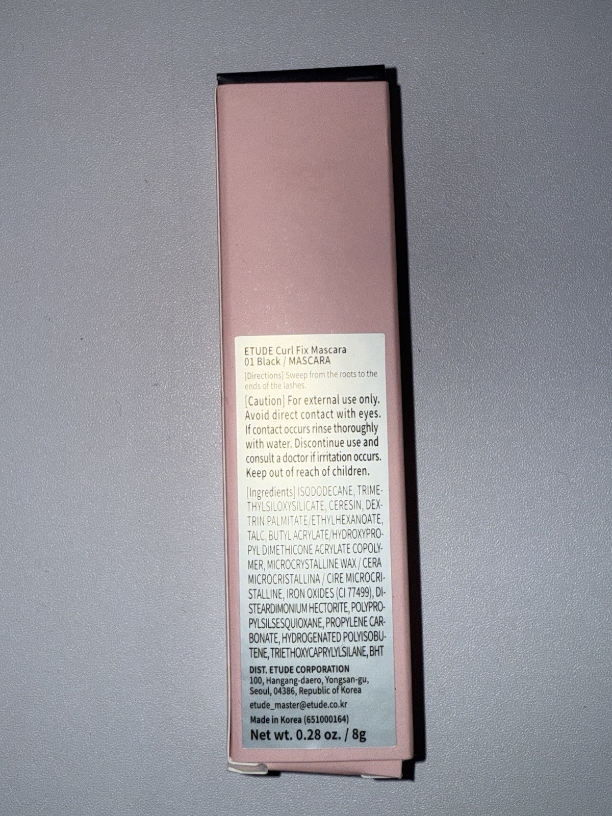 ETUDE Curl Fix Mascara #1 Black 8g/Curling 24hrs, Water&Smudge Proof/Vegan