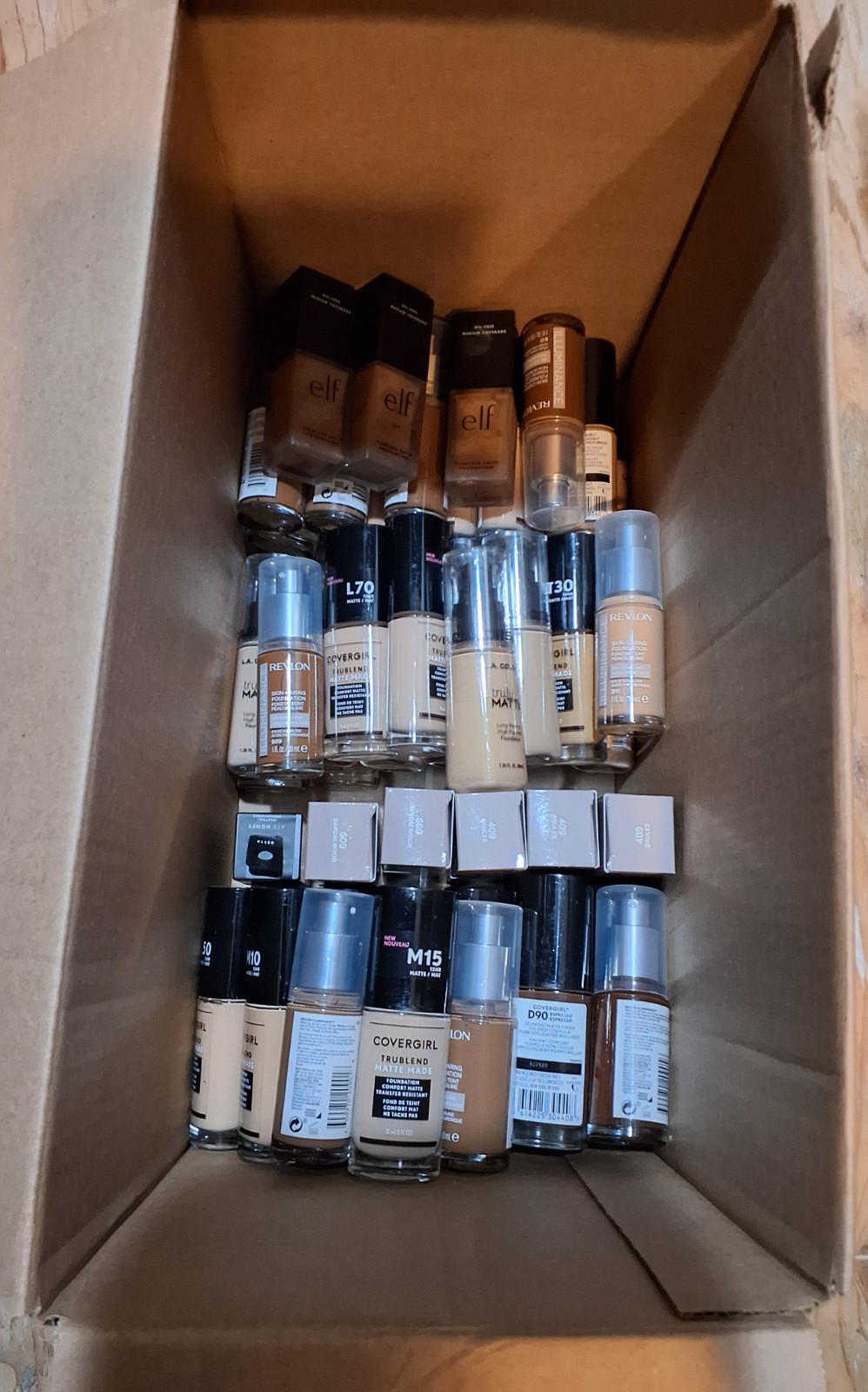 90 Pc Mixed Makeup Lot – CoverGirl e.l.f. Revlon L.A. Colors Cosmetic Bundle