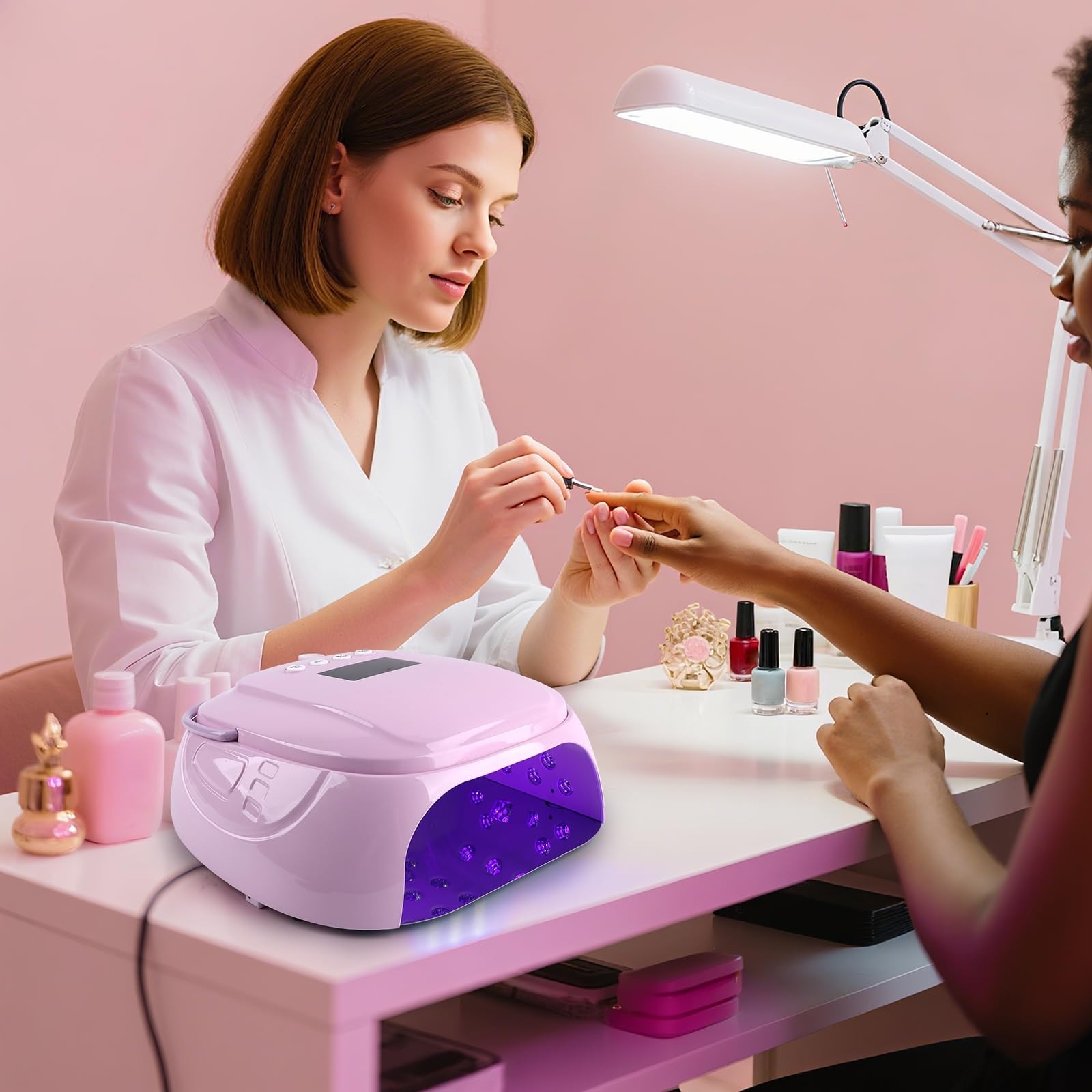 126W Rechargeable UV LED Nail Lamp, Portable Cordless Nail Dryer with Auto Se…