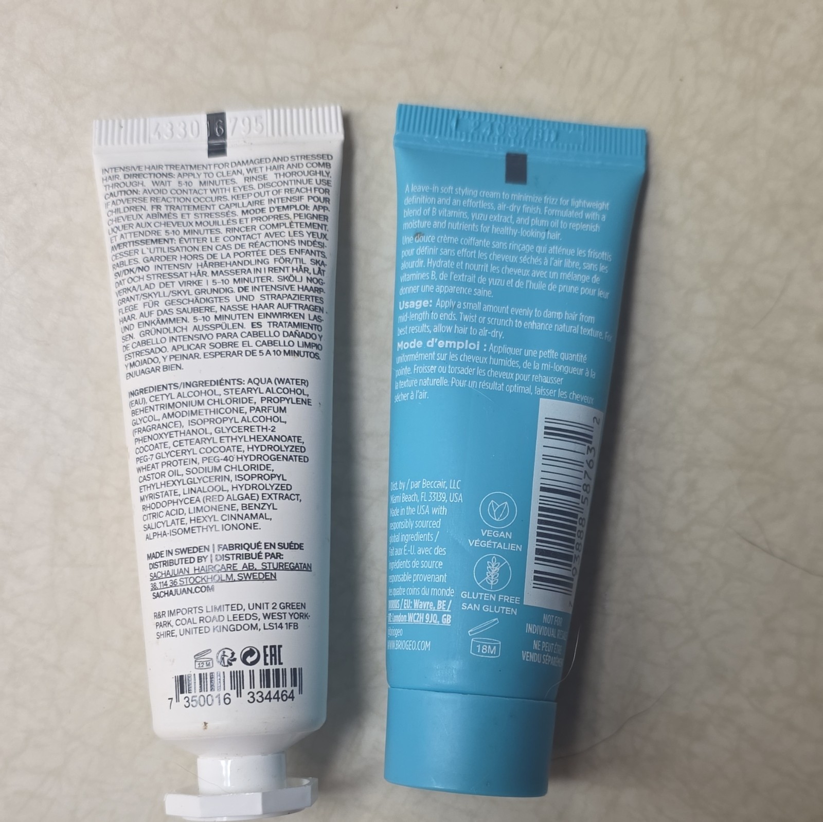 Assorted Travel/Sample Beauty Lot: Sachajuan, Briogeo, COSMEDIX, MZ Skin