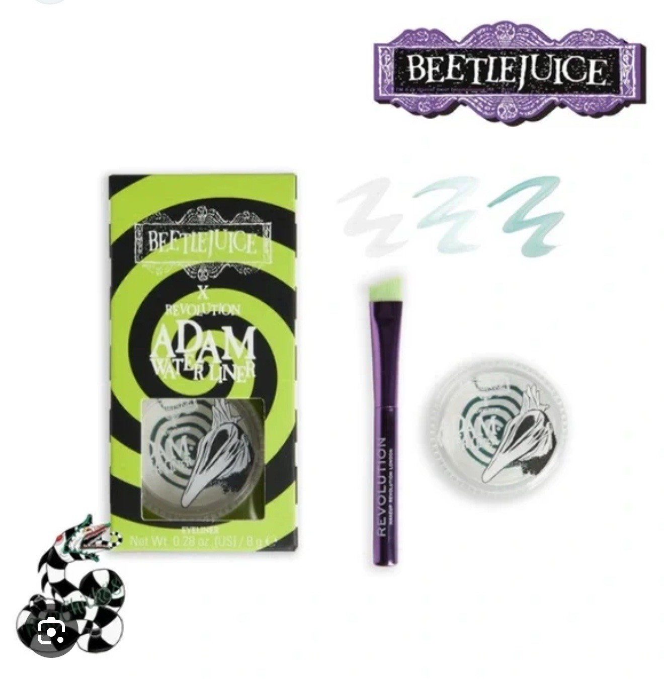 Beetlejuice X Revolution Makeup Lot Of 7 Palettes Liners Lipstick NEW HTF RARE