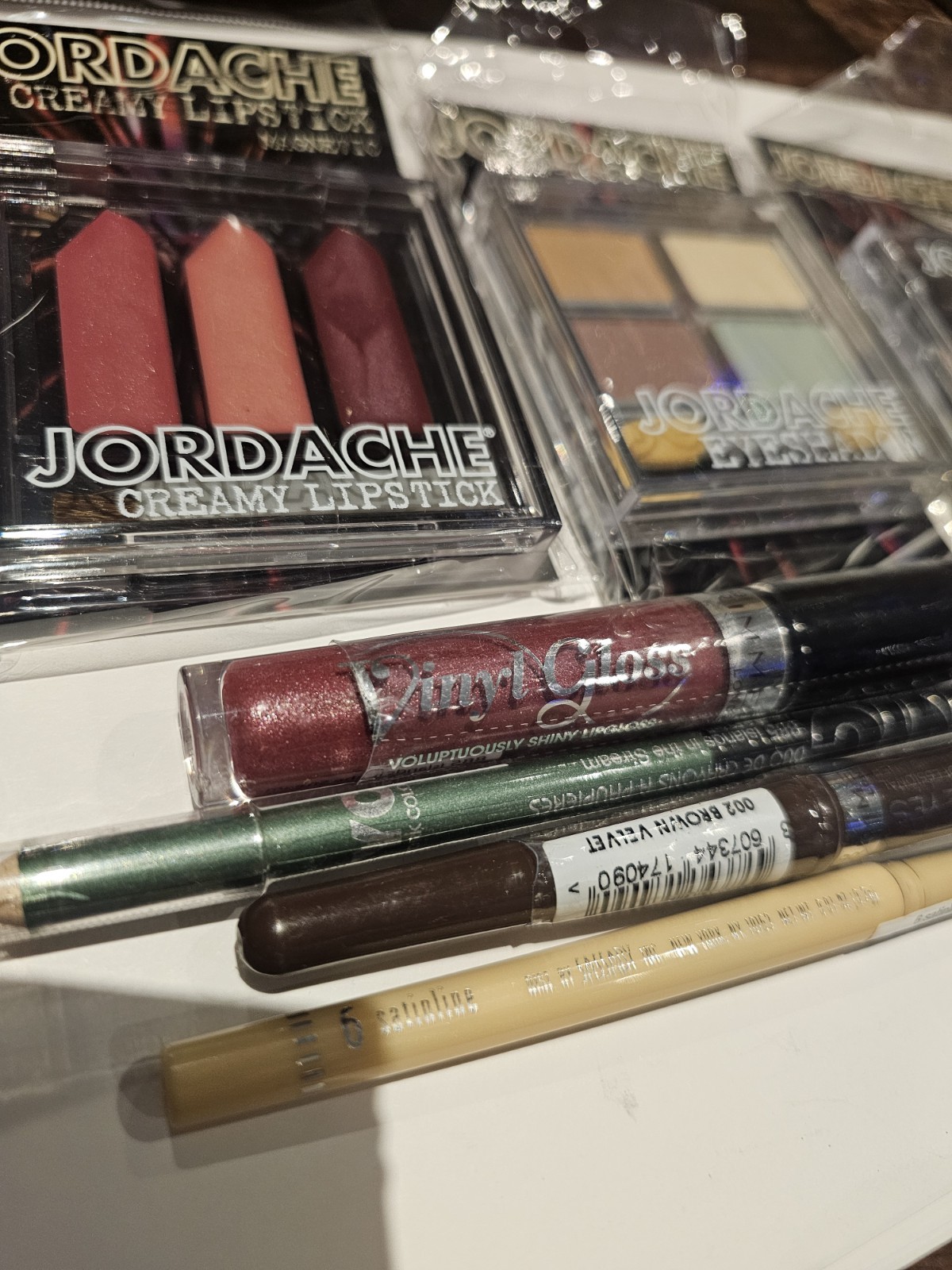 Assorted Makeup Lot 9 Pcs Jane Rimmel Jordache Eyeliner Lip Gloss Blush