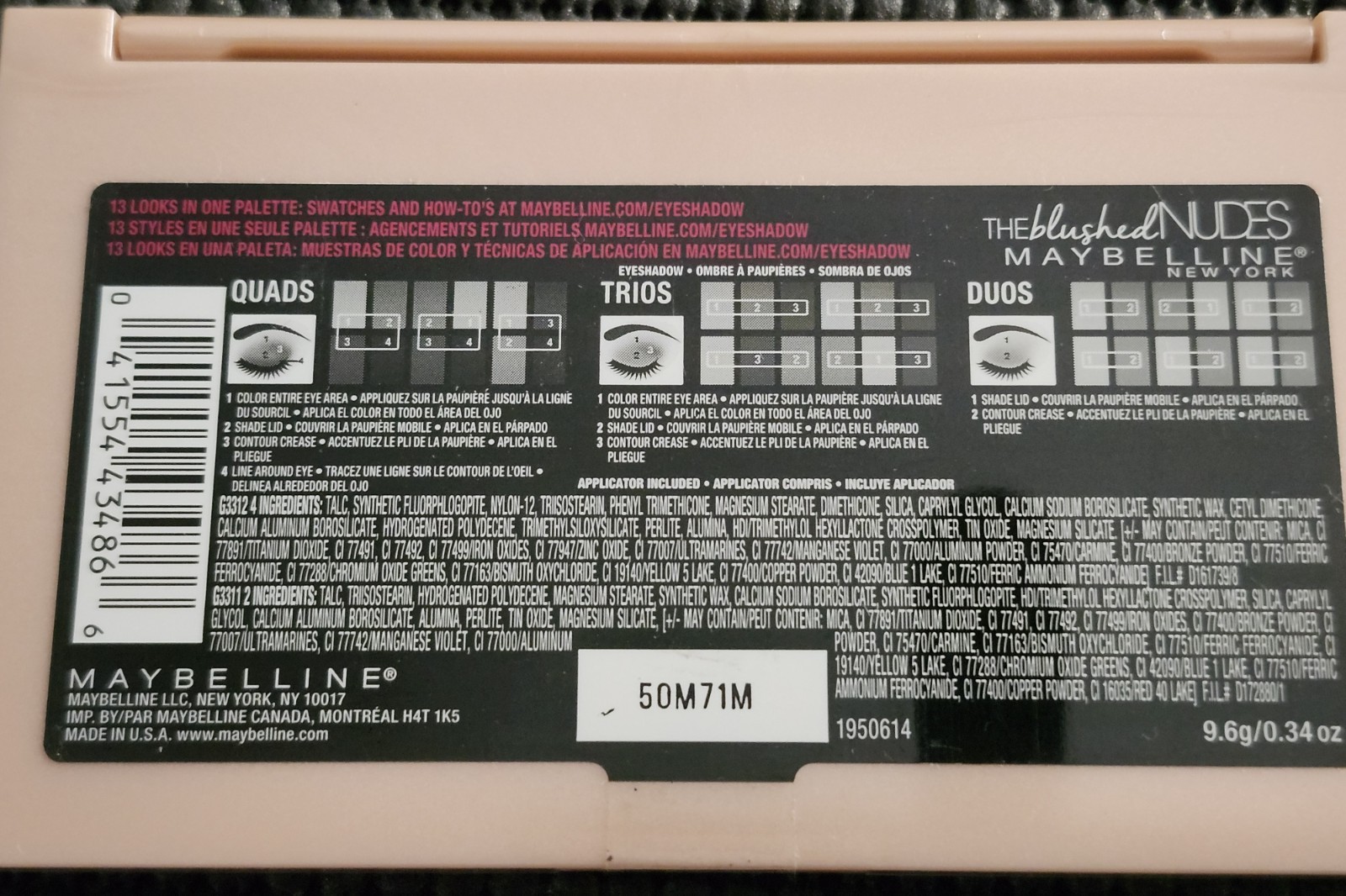 Maybelline Eyeshadow, THE BLUSHED NUDES New Sealed