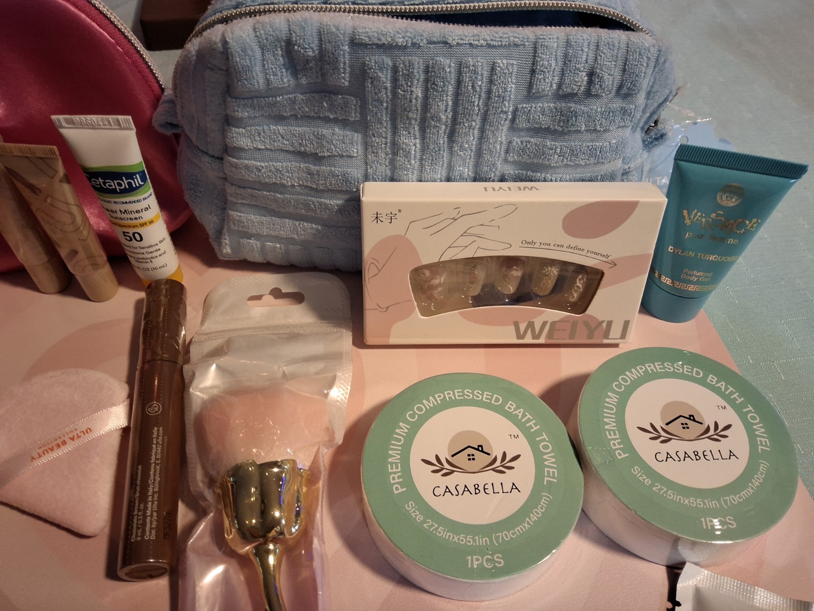 NEW Ulta Beauty, Cetaphil, Versace & Skincare Bundle – Makeup Bags & Tools Set