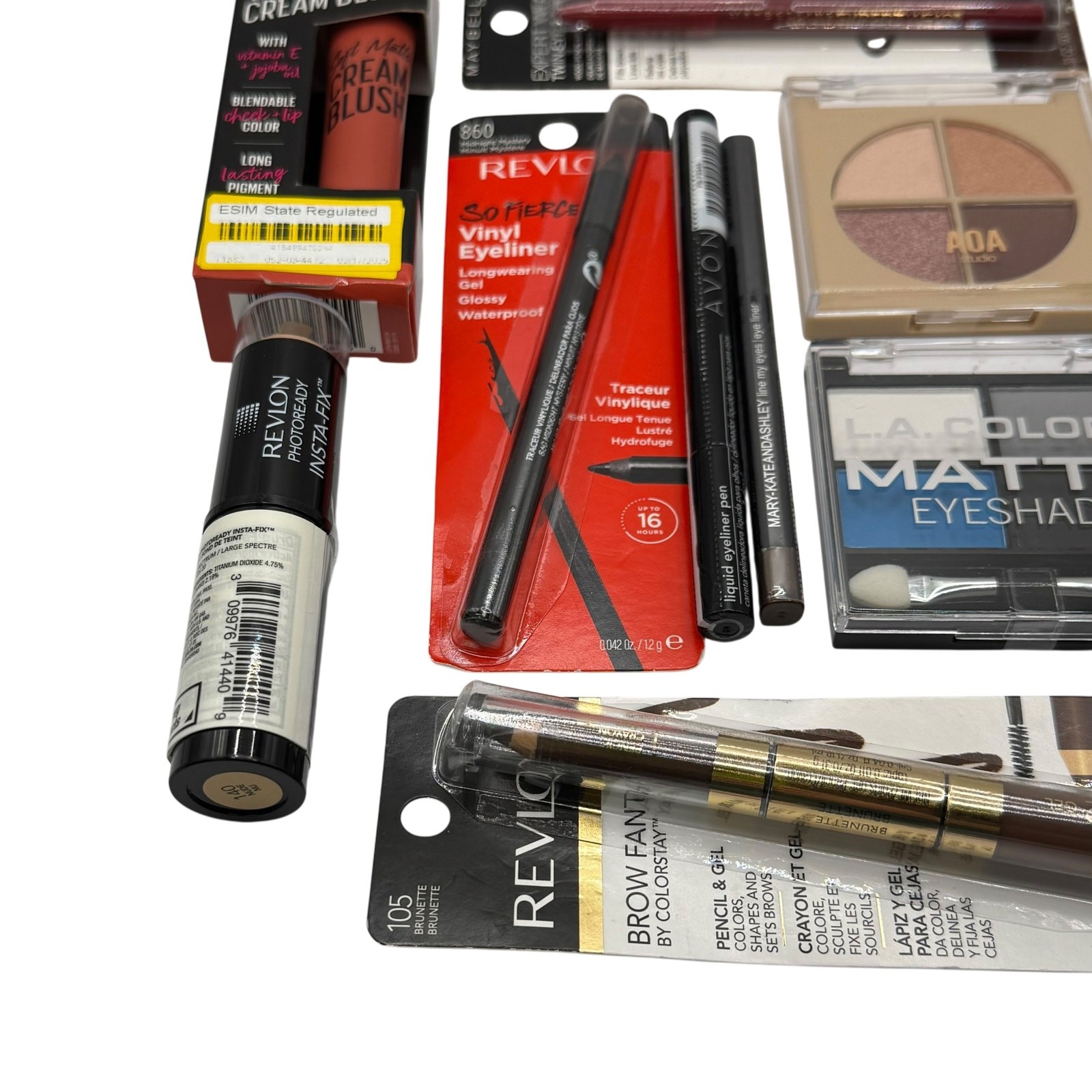 NEW Makeup Lot of 11 Eyeshadow Blush Eyeliner Revlon Maybelline AOA Tonya Crooks