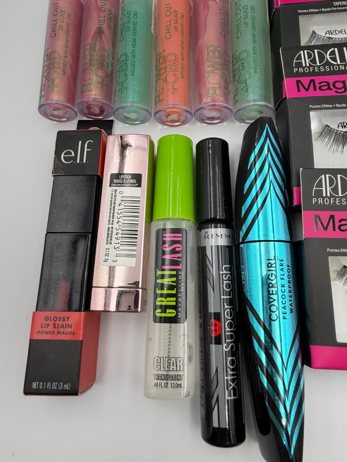 15PCS Mixed Beauty Lot Makeup Assorted Lip Products False Lashes Ardell Flower