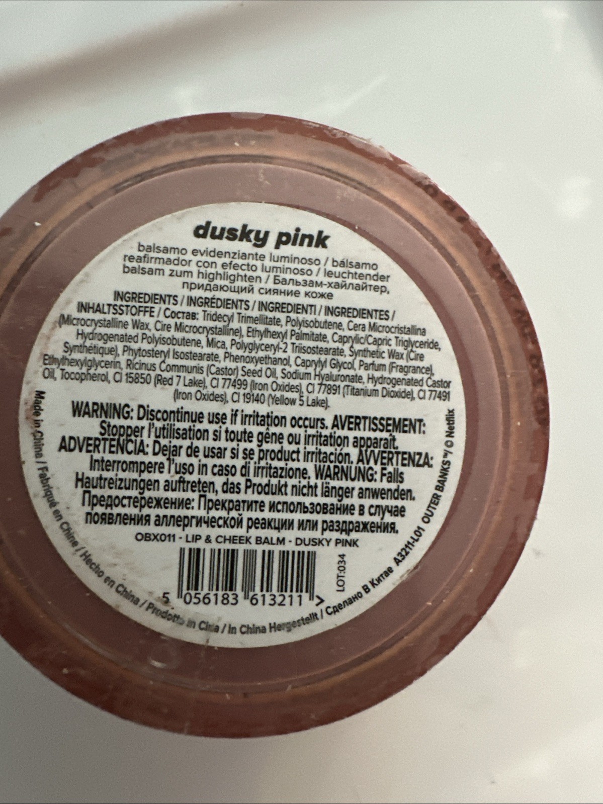OUTER BANKS × Lottie Lip Cheek Balm Kookproof DUSTY PINK Multi-purpose