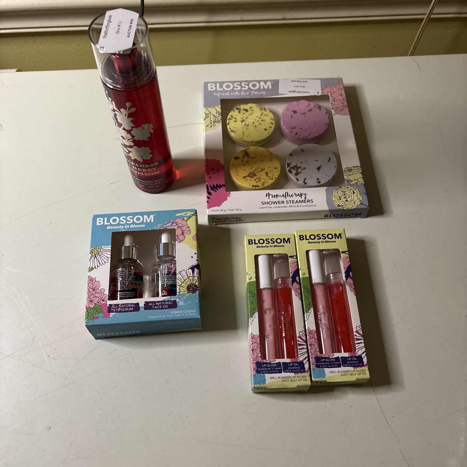 5 Lot Pack Blossom Makeup Bundle And Shower Steamers and Bath & Body Mist Spray