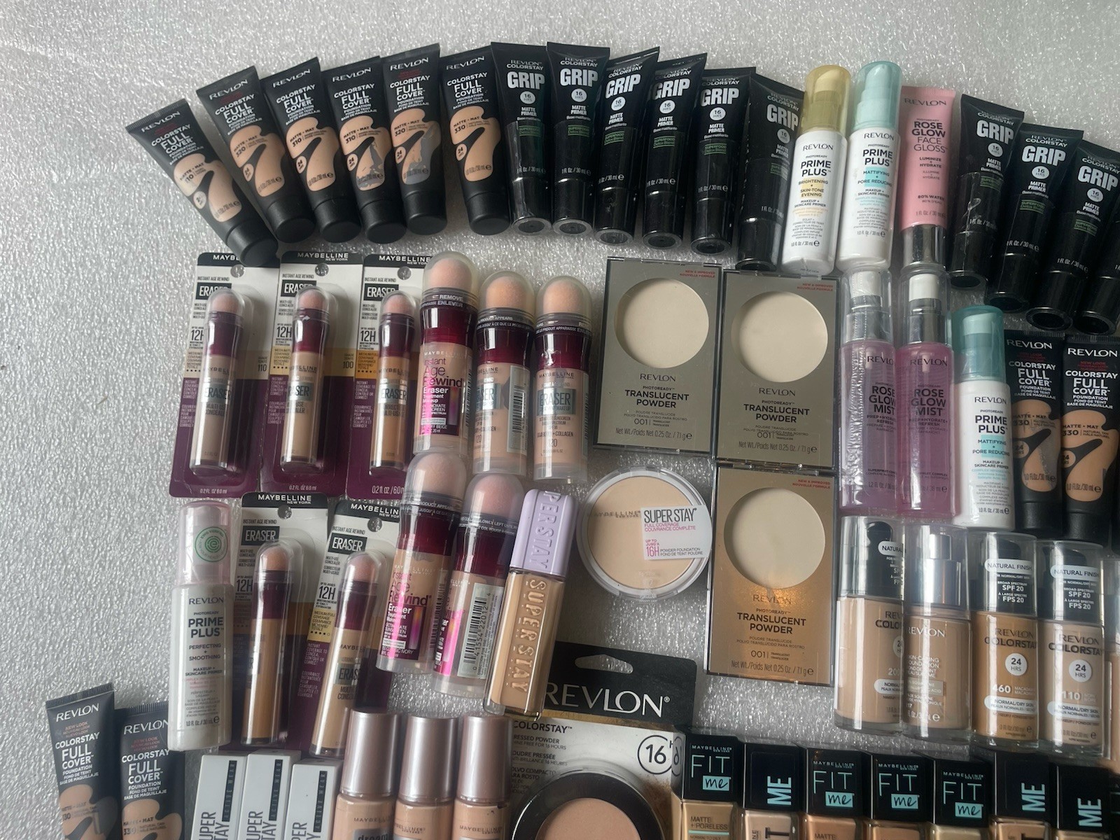 100 X Maybelline/ Revlon Mixed Makeup Lot! Assorted With Dups View Eye, Lip, Fac