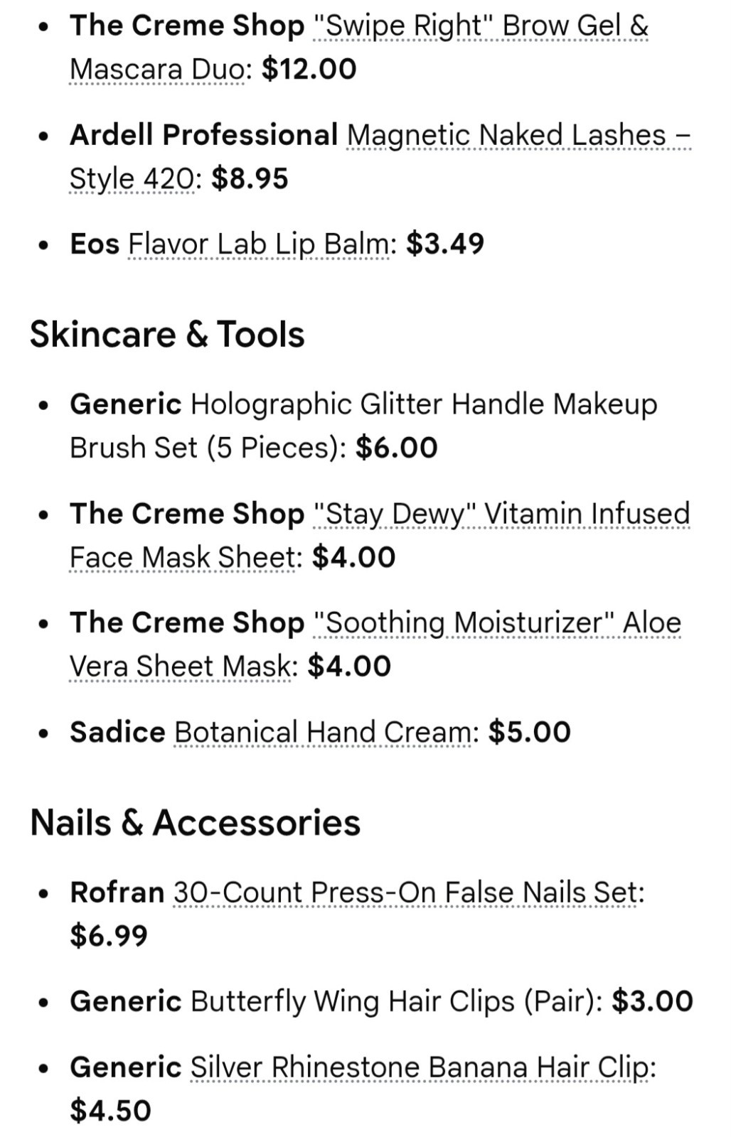 Huge Makeup & Skincare Bundle 17-Pcs! ColourPop, The Crème Shop, REALHER NEW