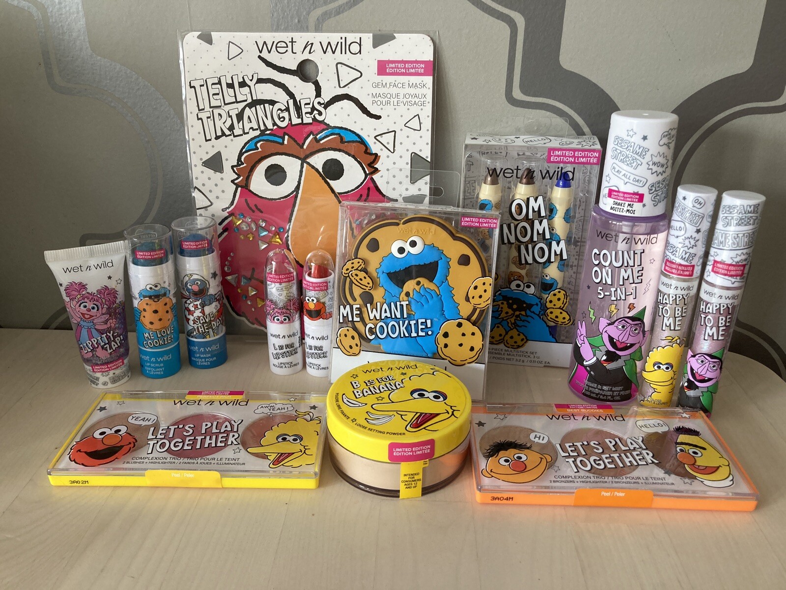 Sesame Street Cosmetics lot by Wet n Wild. Lot of 14 assorted makeup items. New