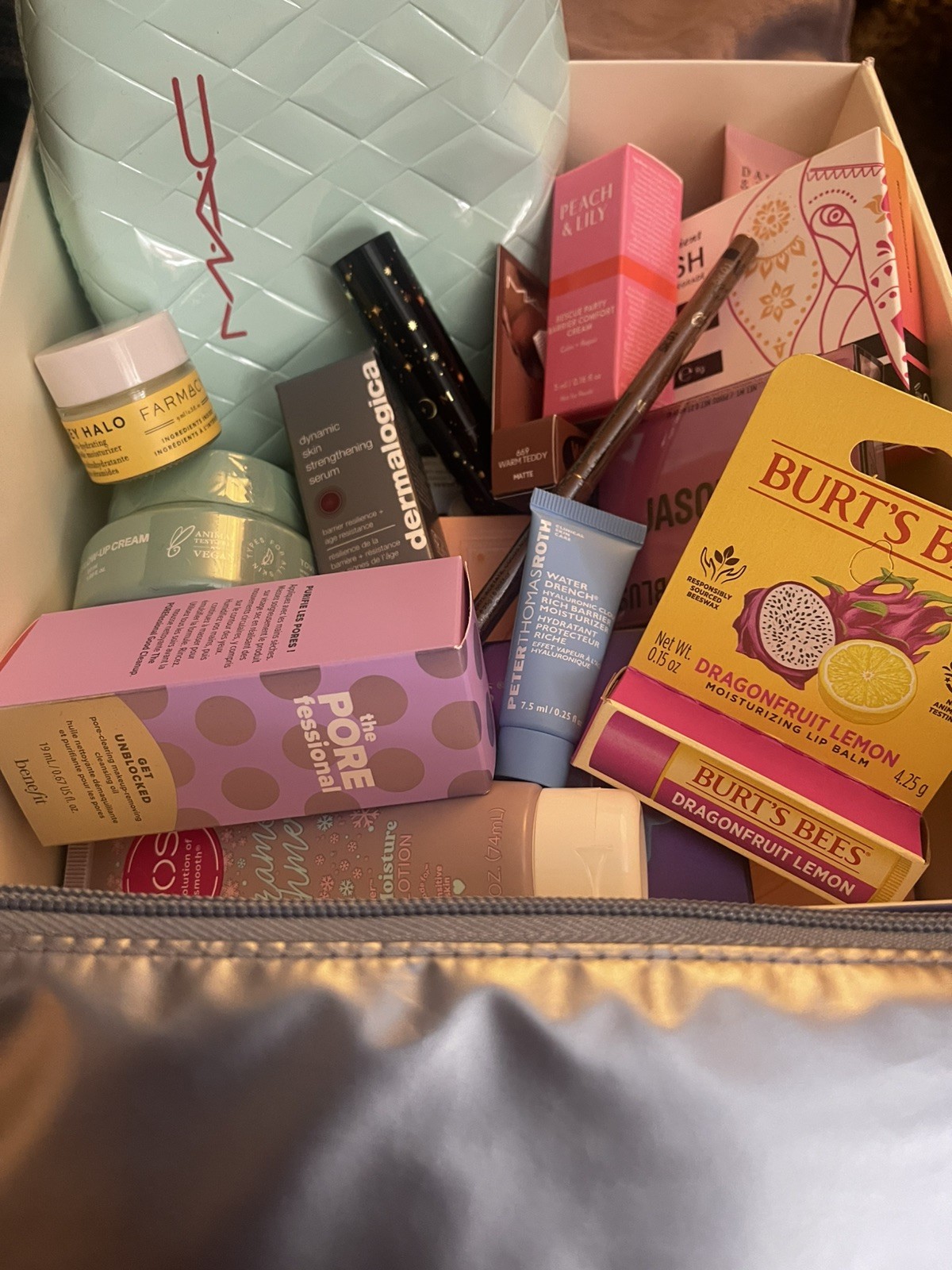 Mixed Lot Box of Beauty Makeup and Skin Care Cosmetics Mac Jason Wu Violet Voss