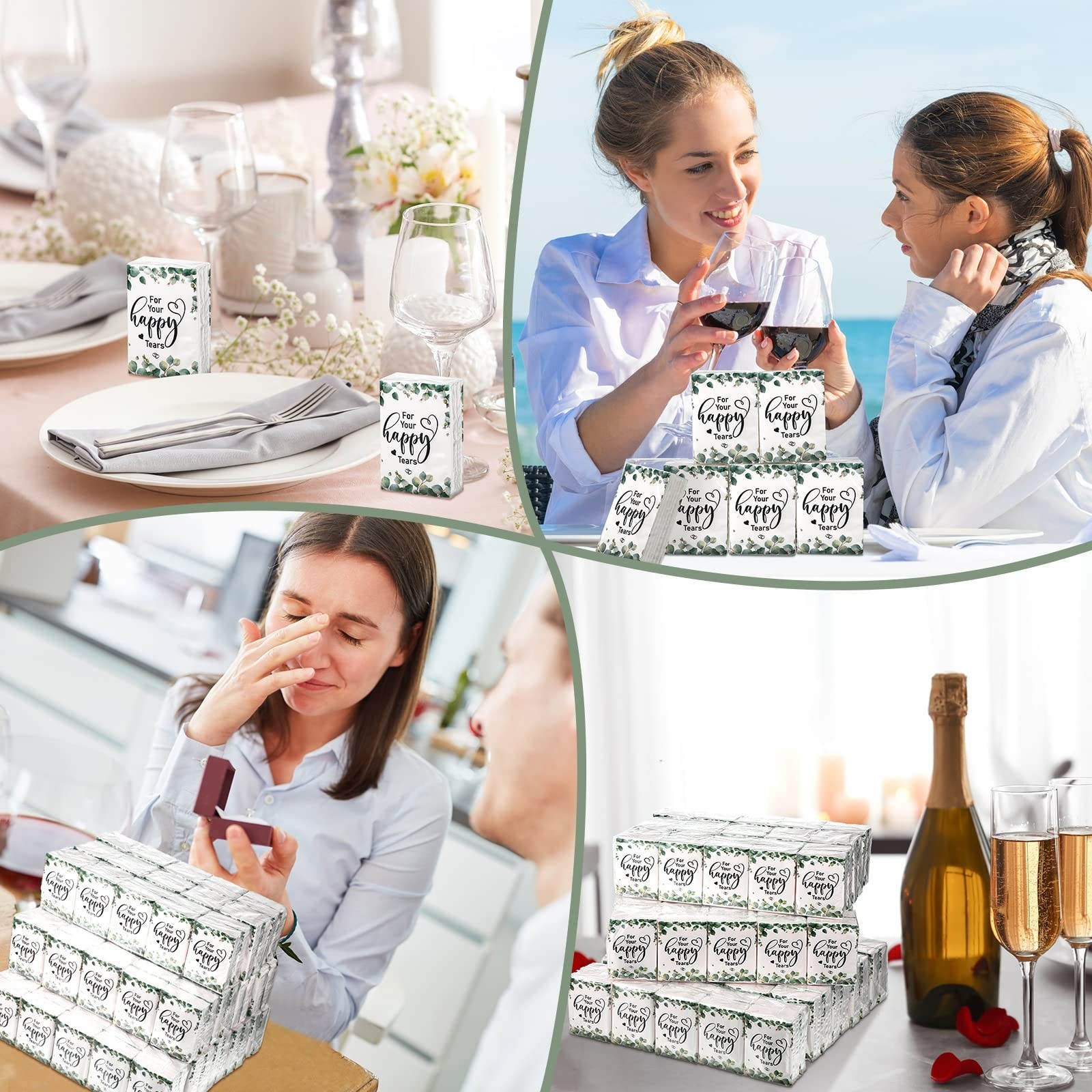 120 Pack Wedding Facial Tissues Items for Welcome Bags Pocket Tissues Mini Ti…
