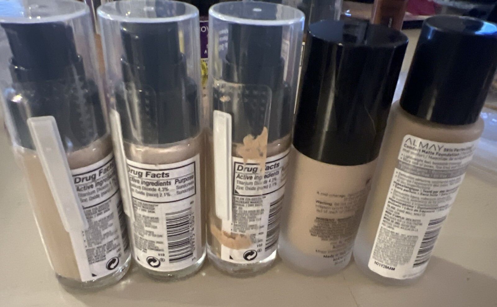 5 pack Mixed Lot Foundations~New~ Fair Light Shades~ See Photos ~New