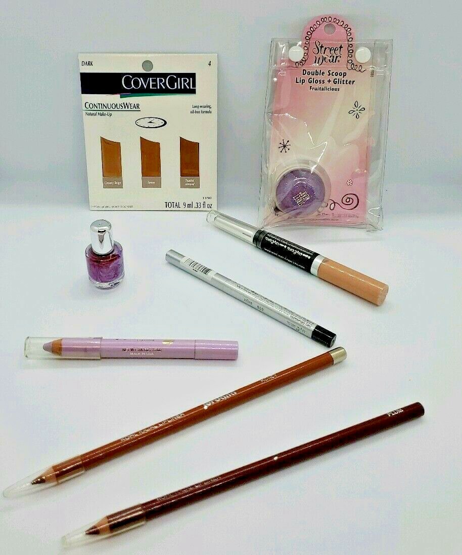Variety New Makeup for Face, Lips, Eyes & Nails, 8 Unique Items, Dark Complexion