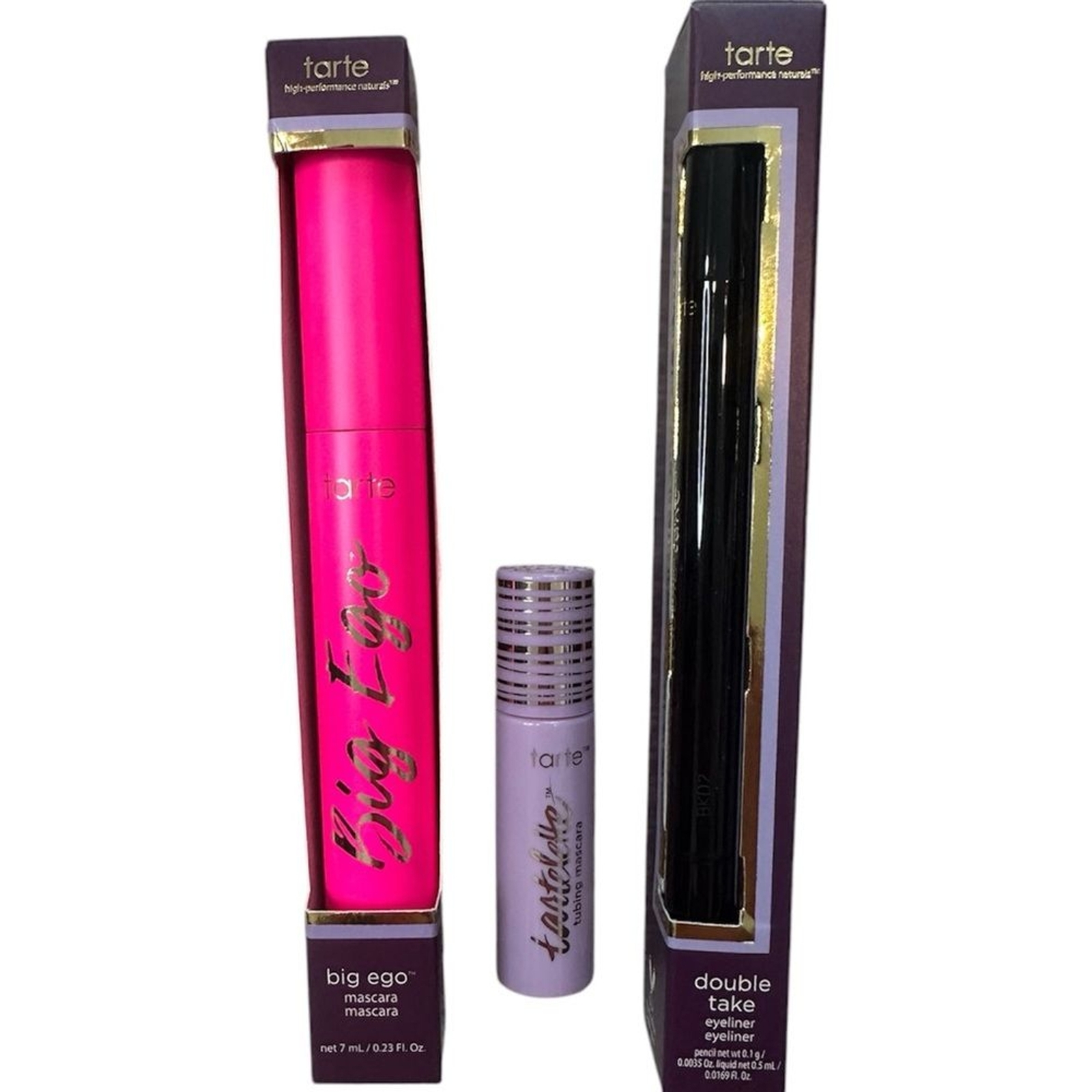 NEW Tarte Eye Makeup Lot Big Ego Mascara Black Eyeliner Girl Gift Set of 3 $68