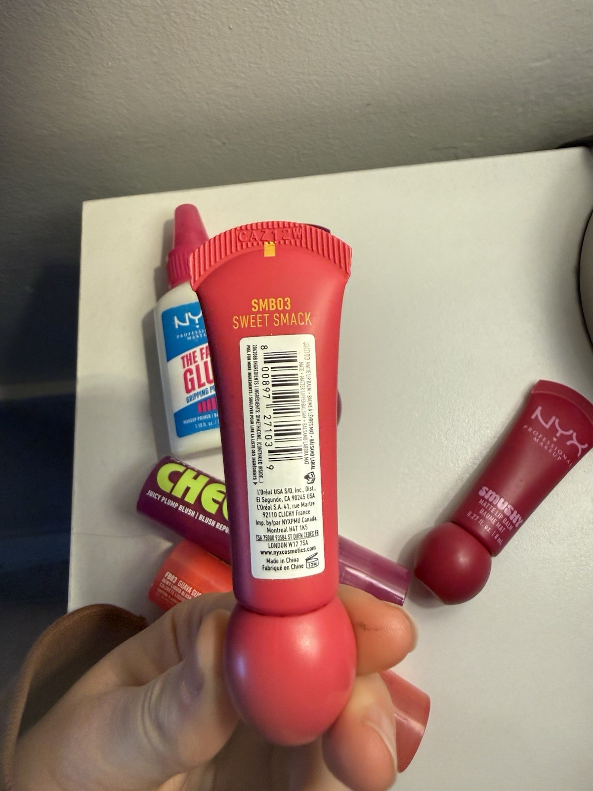 NYX Bundle: Face Glue Primer, Fat Juicy Plump Blush, Smooshy Lip Balm …