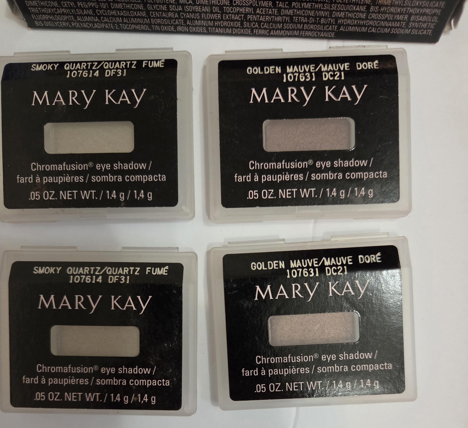 Mary Kay Chromafusion Eyeshadow Lot Smoky Quartz Golden Mauve Full Size Italy
