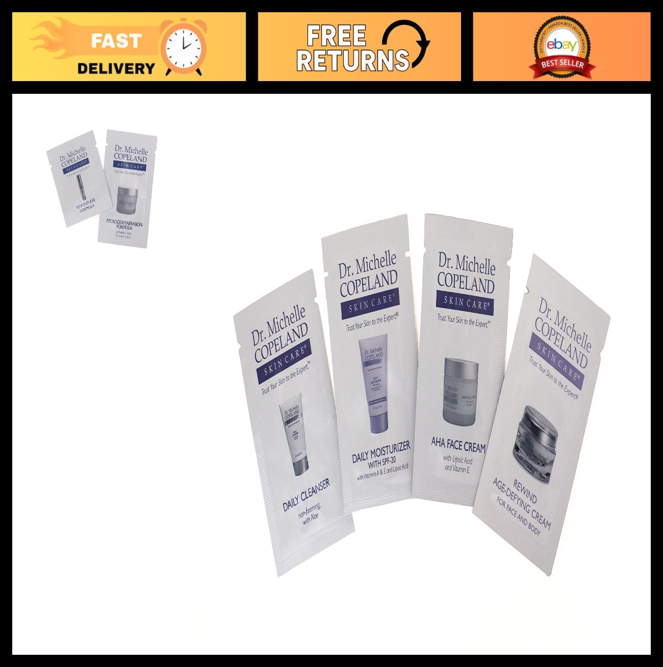 30 Skin Care Sample Packets for Men & Women – Hydrating, Anti-Aging, Moisturizin