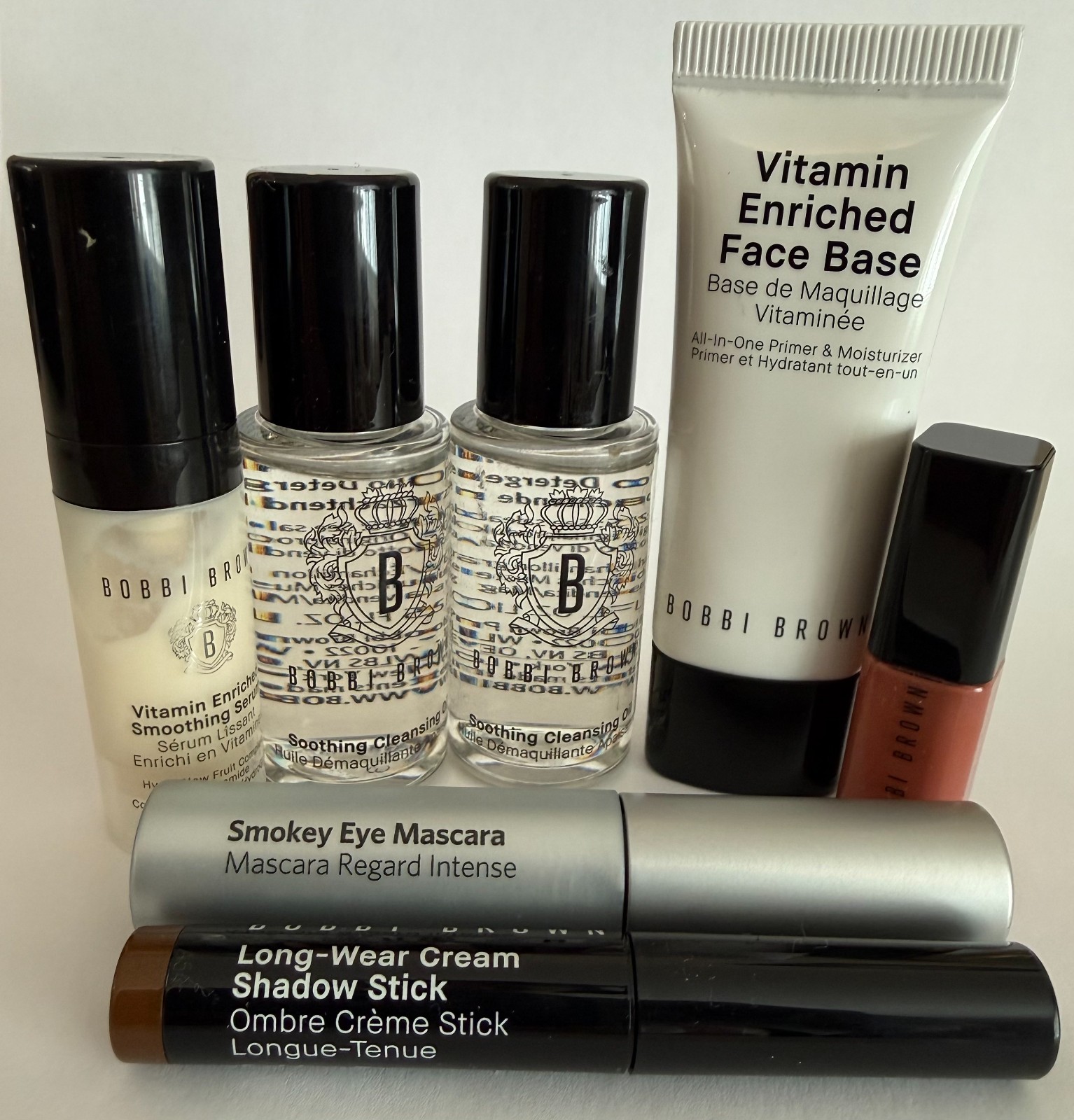 Bobbi Brown 7-Pc Travel Size Makeup & Skincare Set w Face Base, Gloss, Mascara