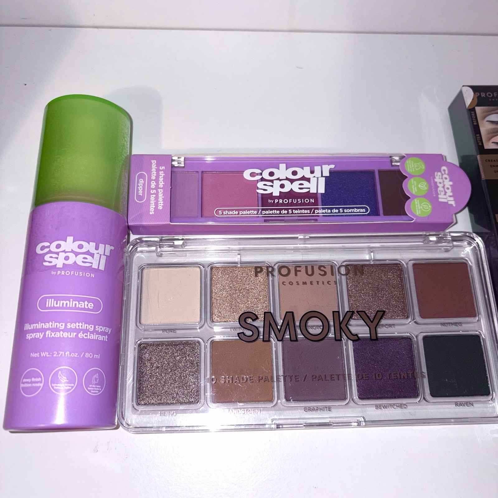 Profusion Cosmetics Makeup Bundle : Eye shadow , lip liner , Setting Spray