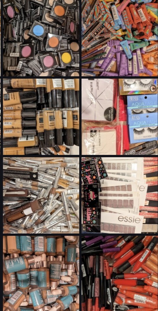 Lot Of 100 Pcs Premium Unused Cosmetics All Open Box/ Damaged Box