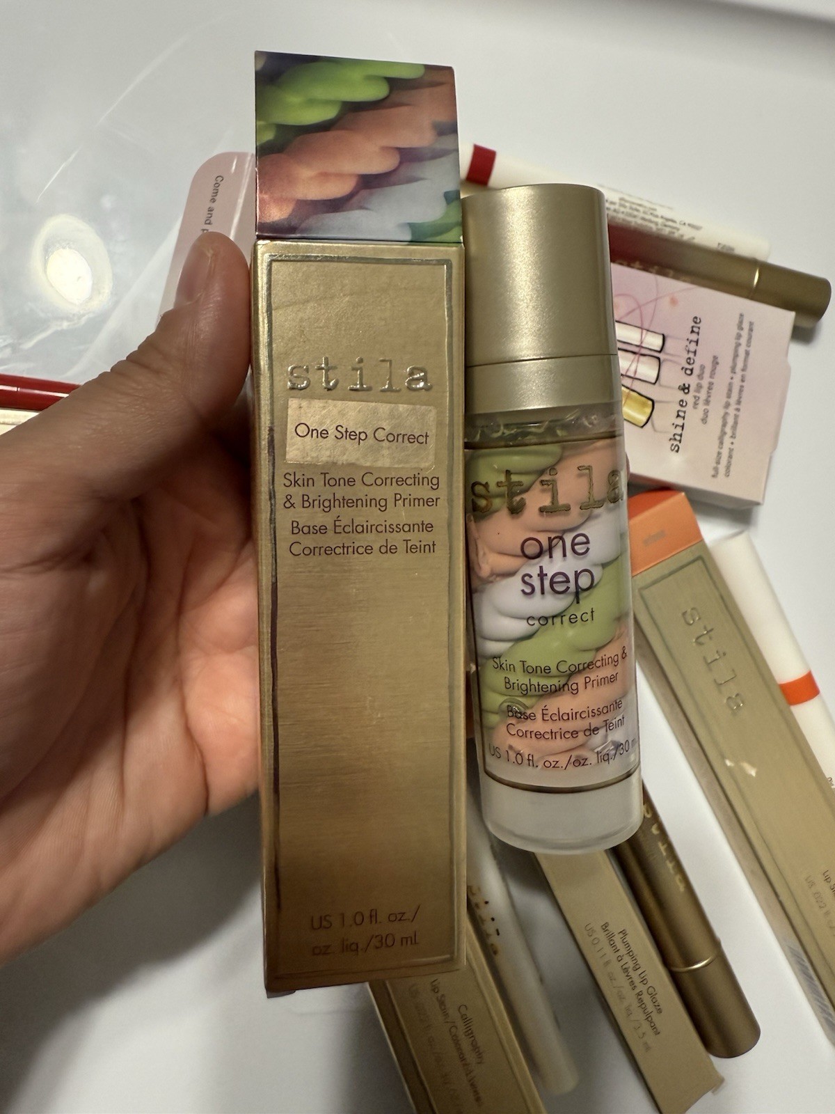Stila Makeup Bundle Lot Lippies & One Step Correct