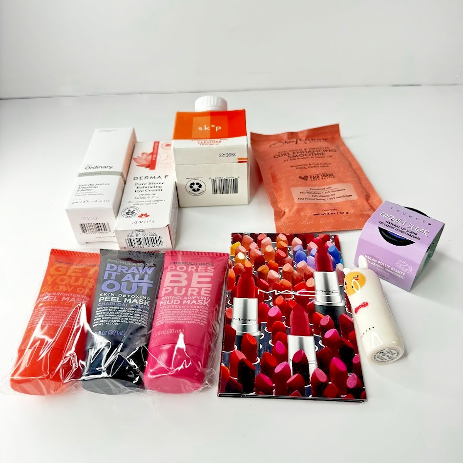 Lot of 10 Deluxe / Travel Size Hair, Skin Care, Makeup Beauty Product Samples