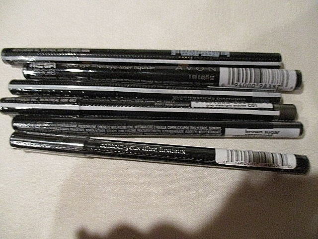 AVON GLIMMERSTICKS-Brown Sugar/Teal Sparkle/Flash Dance/Liquid Eye Liner-Black +
