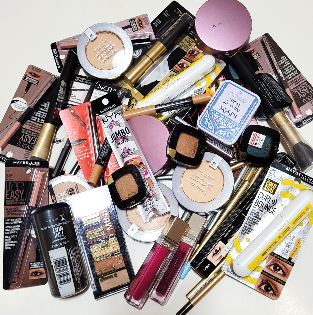 100 PIECE LOT Mixed Makeup Lot Milani L’oreal Neutrogena Maybelline Revlon NEW!!