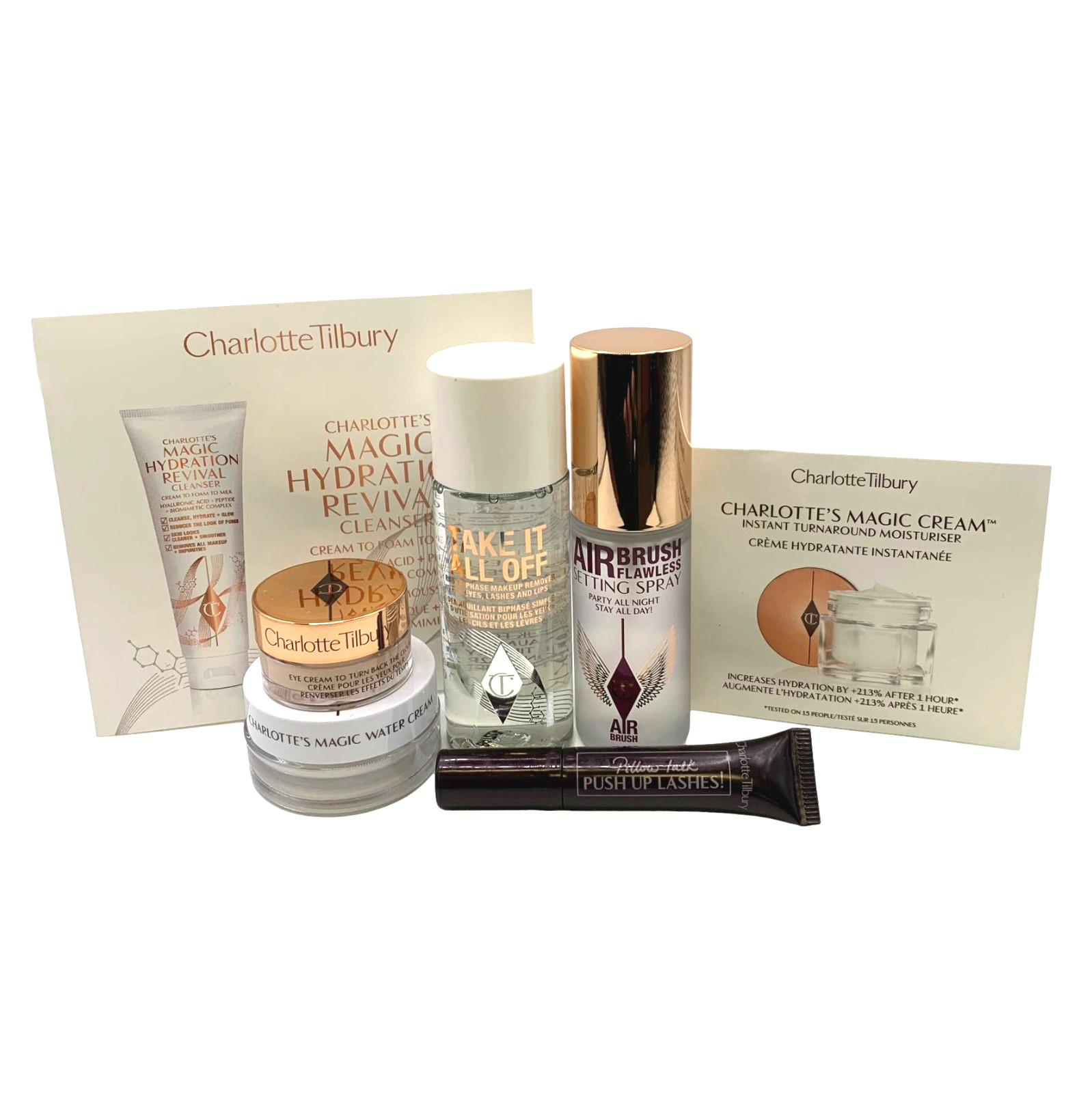 Charlotte Tilbury 8pc Makeup Set Magic Creams, Lashes, Remover & Setting Spray