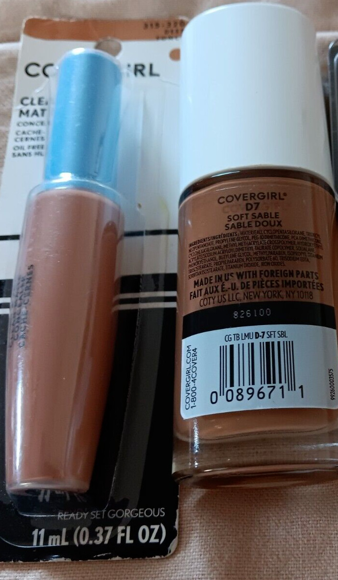 Covergirl #315-320 Deep Clean Concealer Soft Sable D6 D7 Trublend Foundation Lot