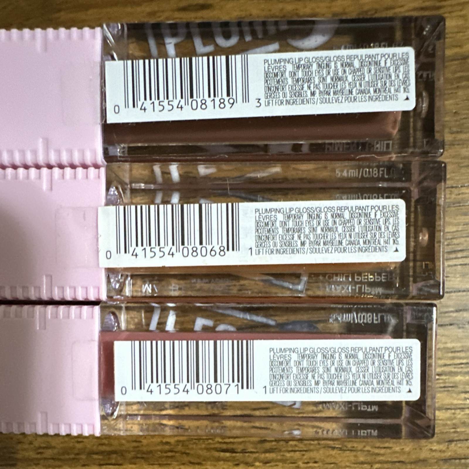 Maybelline Lifter Plump Lip Gloss Peach Fever 005, Cocoa Zing 007, Hot Honey 008
