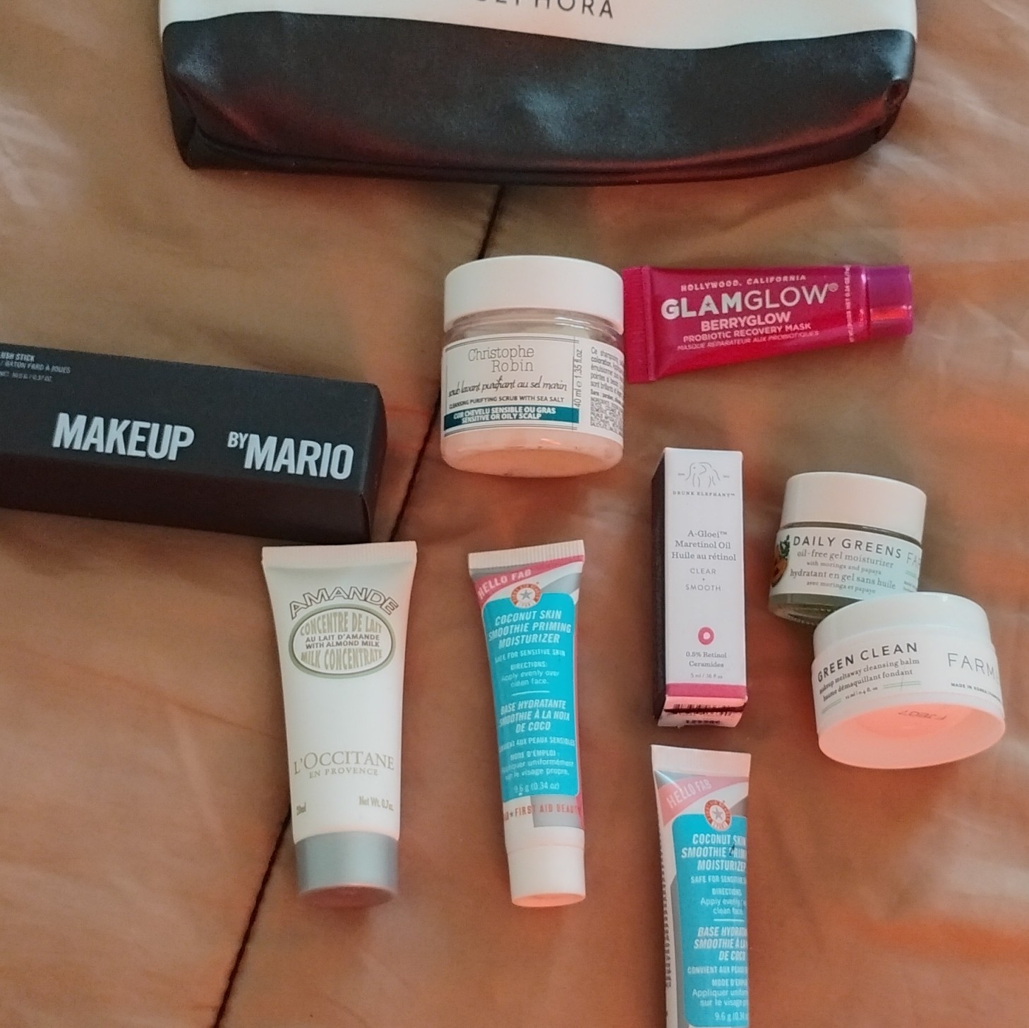 Assorted Travel Size Makeup & Skincare Lot: Mario Blush, BERRYglow