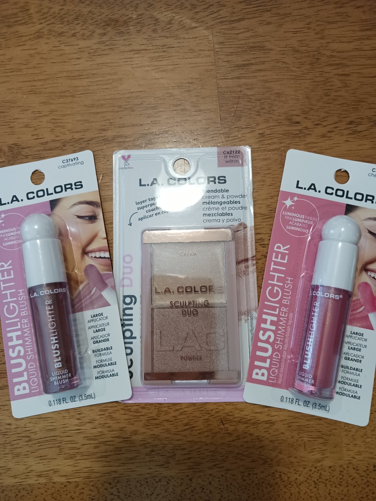 L.A. COLORS Blushlighter Liquid Shimmer Blush & Sculpting Duo 0.118 fl oz