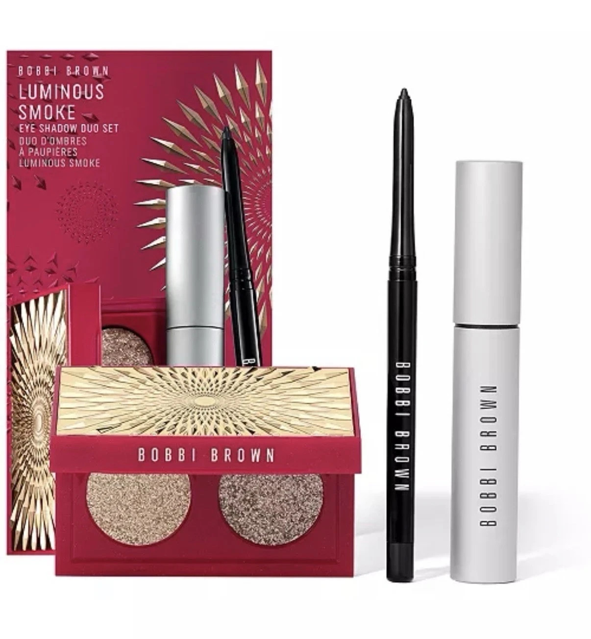 Set 2 Bobbi Brown Mascara Liner & Luminous Smoke Eye Shadow NEW GIFT