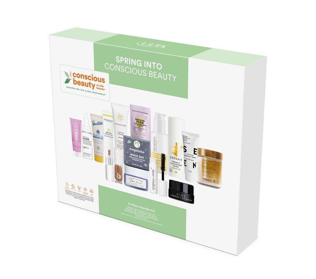 Ulta 15-pc Spring Into Conscious Beauty Discovery Kit Travel Skincare Sample Set
