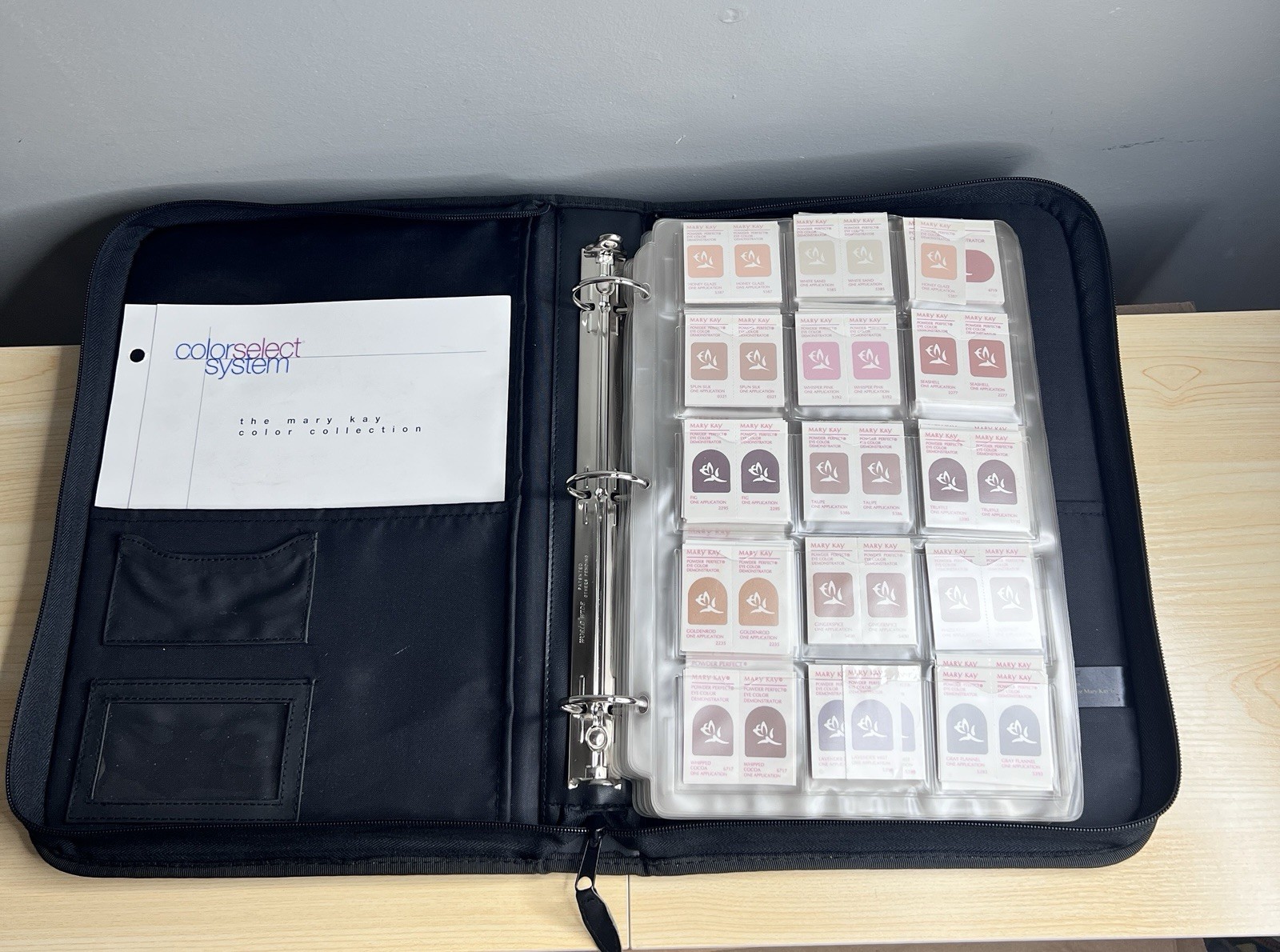 Mary Kay Samples-Foundation, Eye Colors, Cheek Colors, Lipstick in Zipper Binder