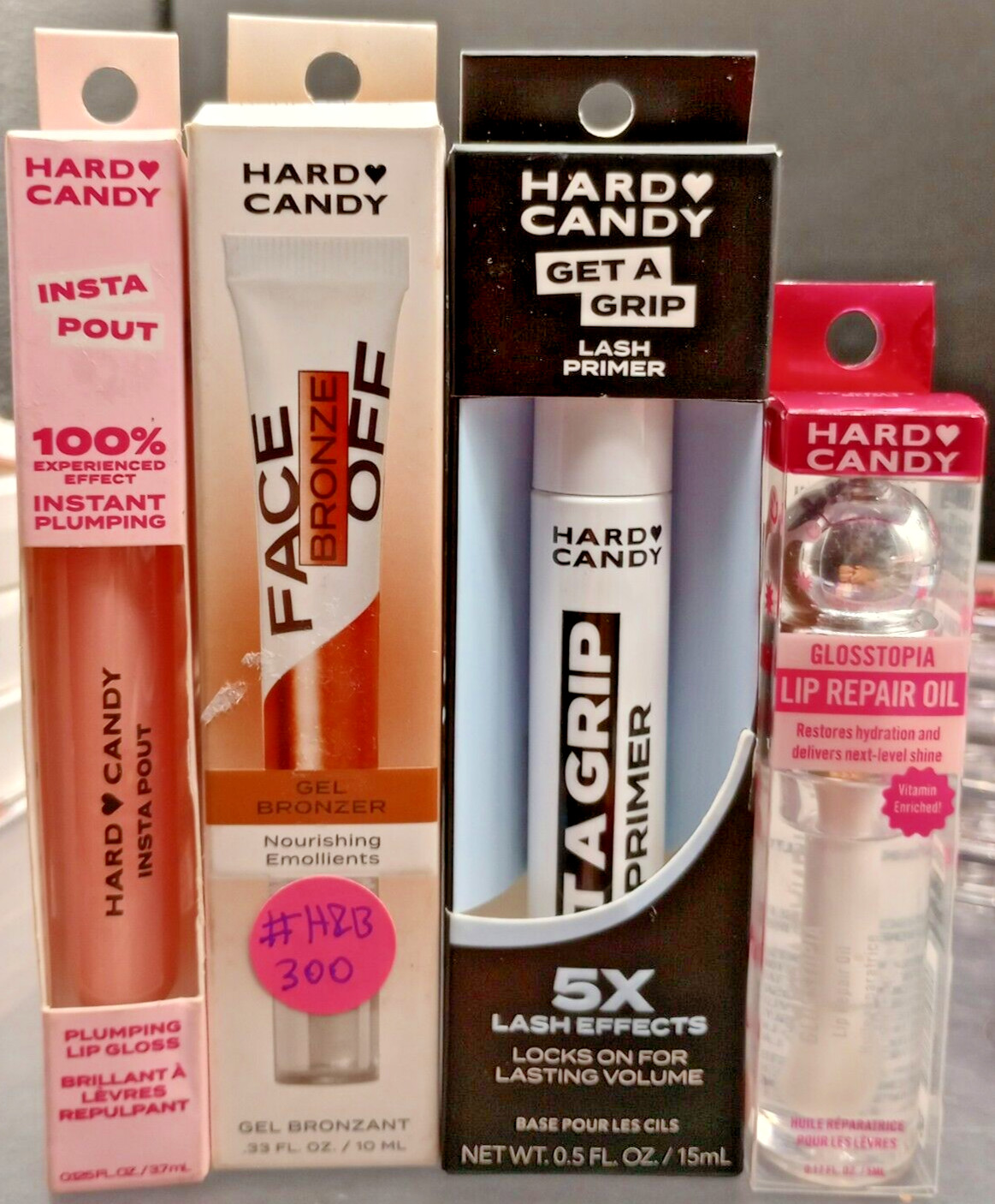 (LOT OF 4) Hard Candy Assorted – Face / Lash Primer / Lip Gloss – #H&B 300